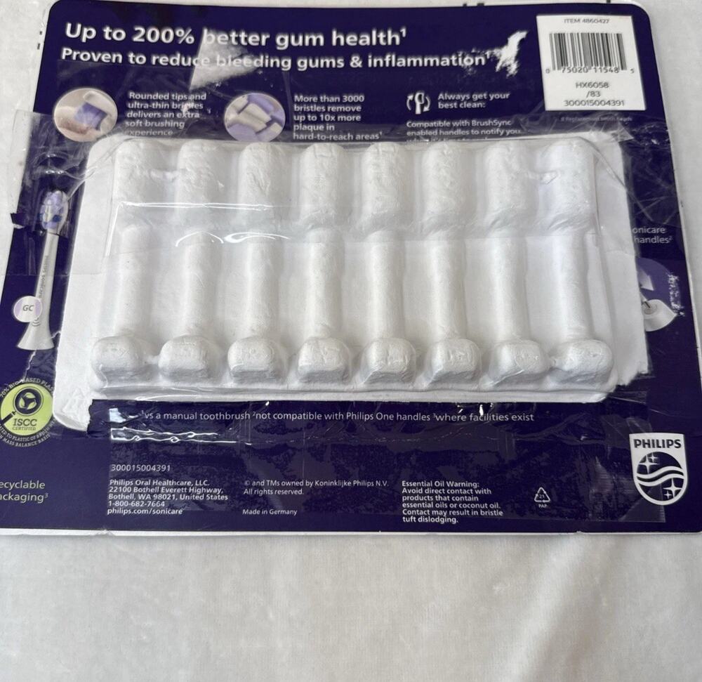 Philips Sonicare Gentle Clean Premium Replacement Brush Heads 8 Pack ToothX